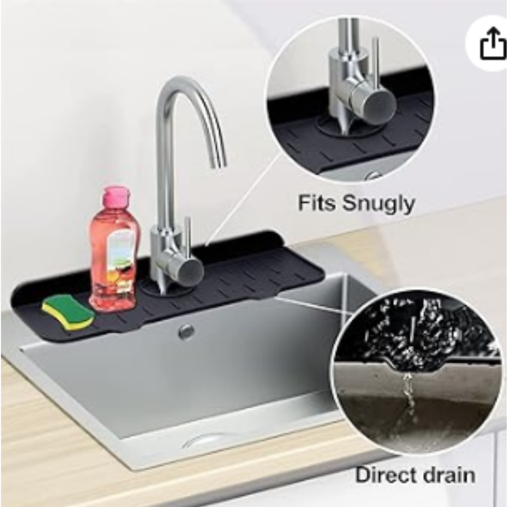 Alfombrilla Escurridor Absorbente Anti Hongos Negro